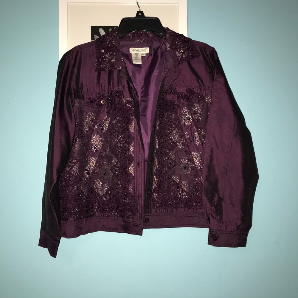 Purple embroidered jacket